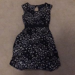 Black dress with white butterflies